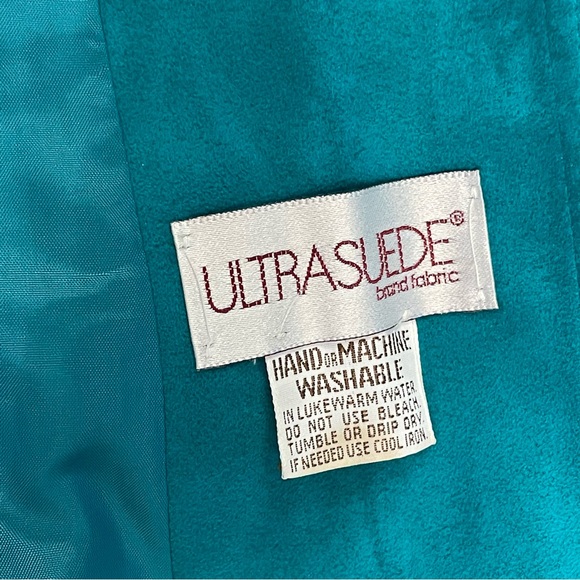 Vintage Lilli Ann Collections UltraSuede Brand Fabric Jacket - Teal - Picture 5 of 7